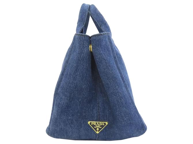 Borsa Prada Canapa Denim Blu - vista 3