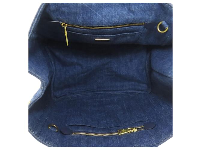 Borsa Prada Canapa Denim Blu - vista 5