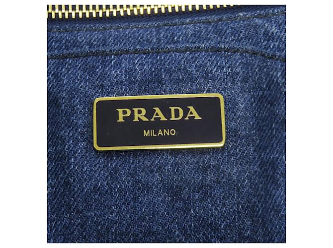 Borsa Prada Canapa Denim Blu - vista 6