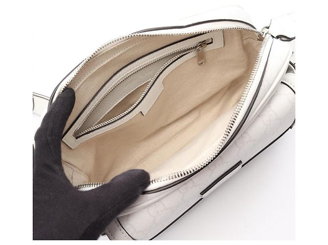 Gucci GG Supreme kleine Umhängetasche Weiß - Ansicht 3