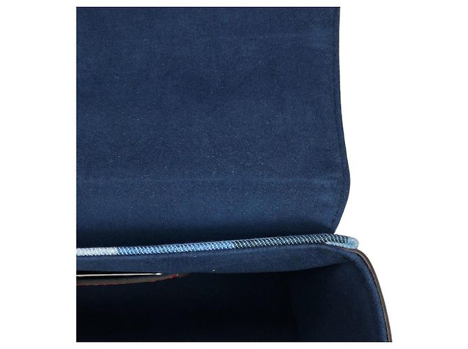 Borsa a Spalla Louis Vuitton Denim Monogram Twist MM Rosso Blu - vista 7