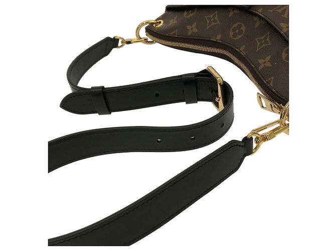 Borsa a Spalla Louis Vuitton Monogram Odeon MM Marrone Nero - vista 7