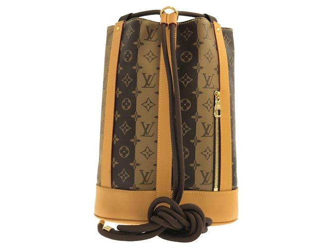 Borsa a tracolla Louis Vuitton Monogram Stripe Randonee Marrone - vista 2