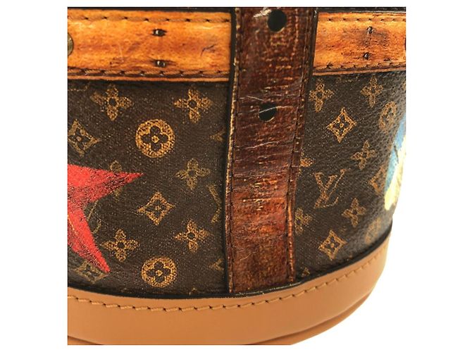 Borsa Duffle Louis Vuitton Monogram Trompe l'oeil Marrone - vista 8