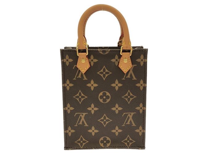 Borsa Louis Vuitton Monogram Petite Sac Plat Marrone - vista 2