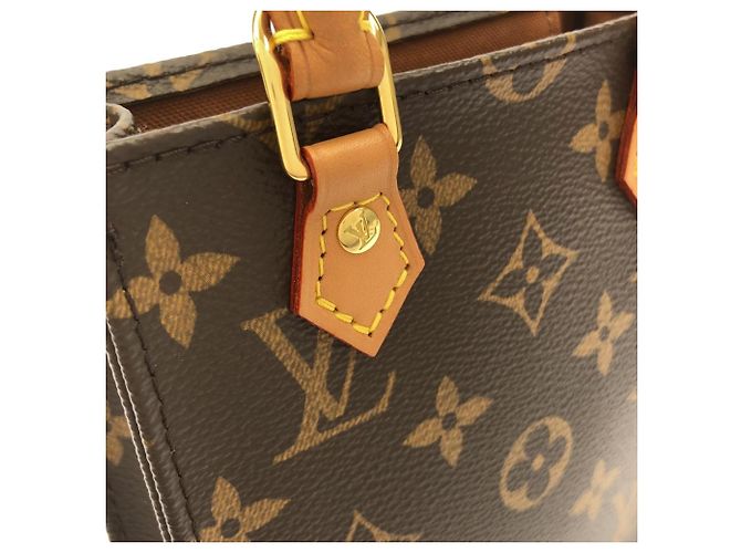 Borsa Louis Vuitton Monogram Petite Sac Plat Marrone - vista 4