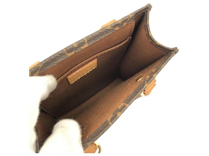 Borsa Louis Vuitton Monogram Petite Sac Plat Marrone - vista 6