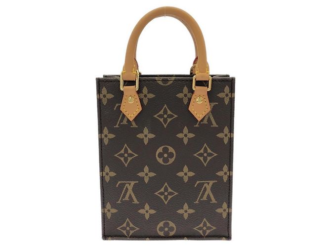 Borsa Louis Vuitton Monogram Petite Sac Plat Marrone - vista 2