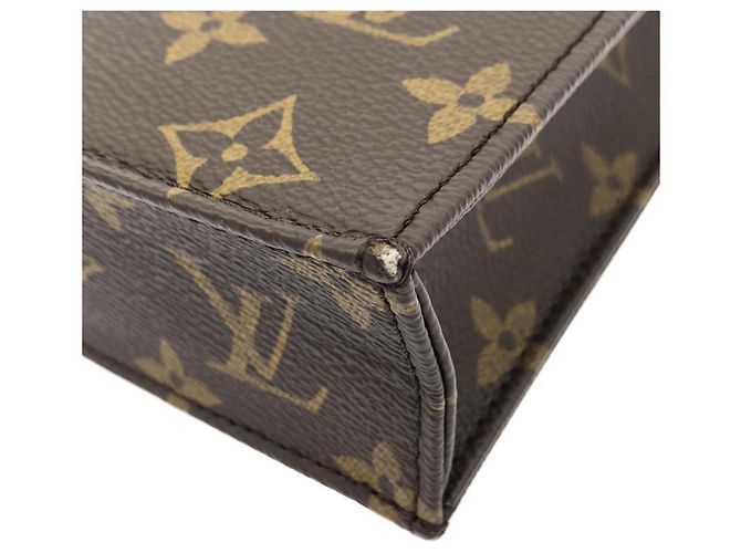 Borsa Louis Vuitton Monogram Petite Sac Plat Marrone - vista 3