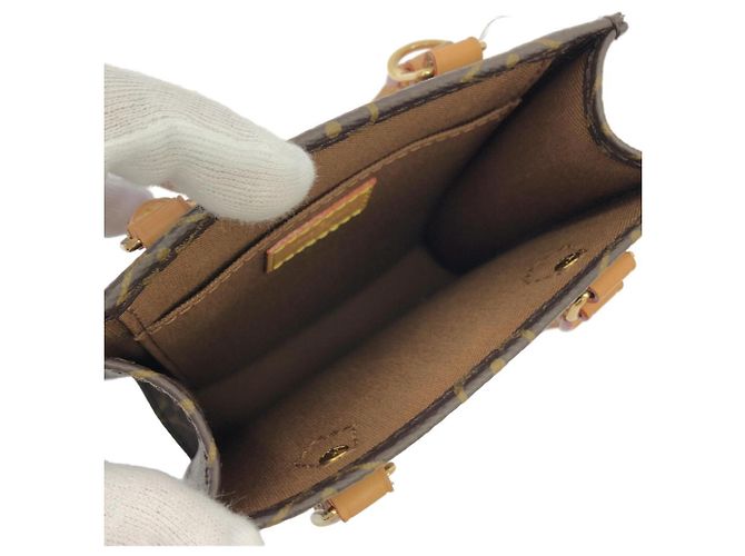 Borsa Louis Vuitton Monogram Petite Sac Plat Marrone - vista 7