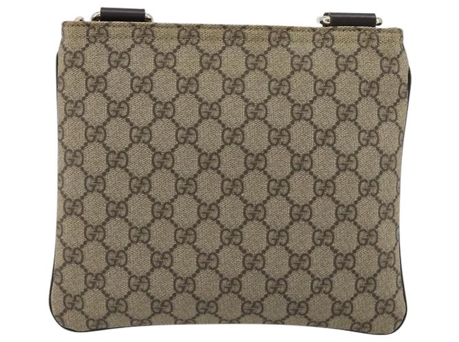 Bolsa de ombro Gucci Zip Top Messenger em lona GG com couro Médio Bege - vista 2