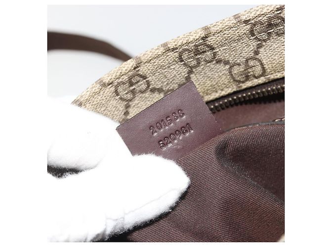 Bolsa de ombro Gucci Zip Top Messenger em lona GG com couro Médio Bege - vista 7