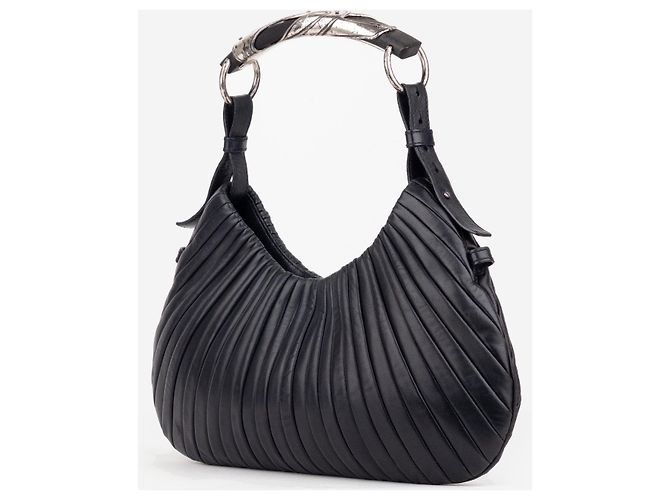 Saint Laurent Borsa a tracolla hobo YSL Rive Gauche by Tom Ford AW01 Pleated Mombasa - vista 2
