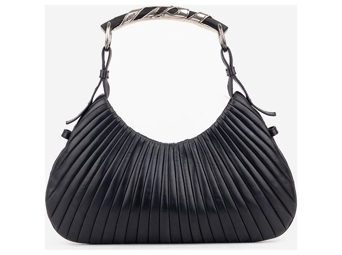 Saint Laurent Borsa a tracolla hobo YSL Rive Gauche by Tom Ford AW01 Pleated Mombasa - vista 3