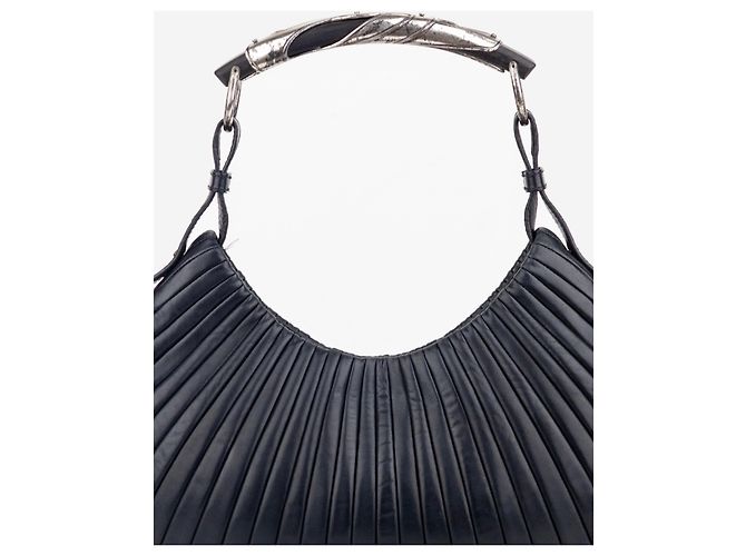 Saint Laurent Borsa a tracolla hobo YSL Rive Gauche by Tom Ford AW01 Pleated Mombasa - vista 5