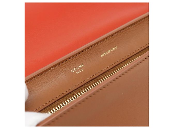 Céline Celine Trapeze in pelle con scamosciato Medium Marrone - vista 6