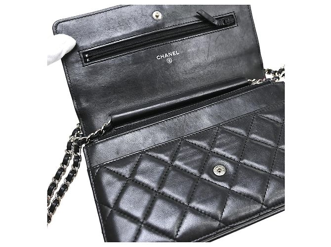 Chanel Wallet on Chain gestepptes Lammleder Small Schwarz - Ansicht 7