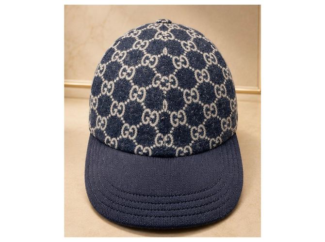 Gucci Cappellino GG Supreme - Blu Scuro Bianco - vista 2