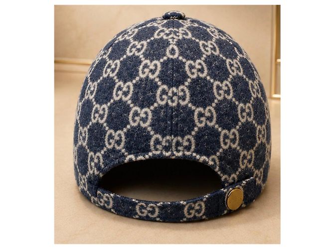 Gucci Cappellino GG Supreme - Blu Scuro Bianco - vista 4