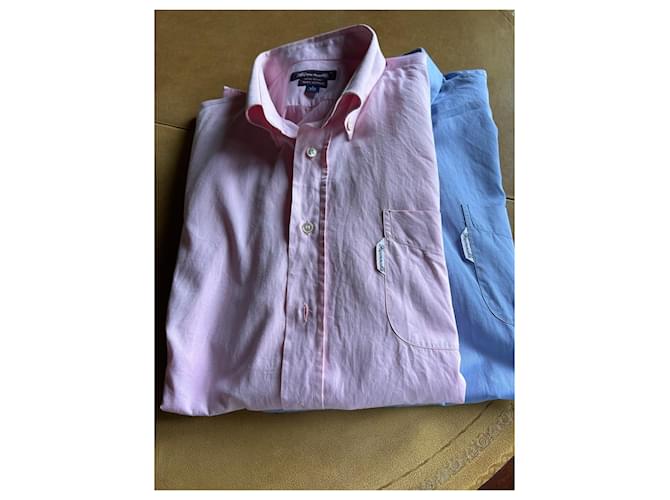 Façonnable Set di due camicie corte in cotone blu e rosa - vista 2