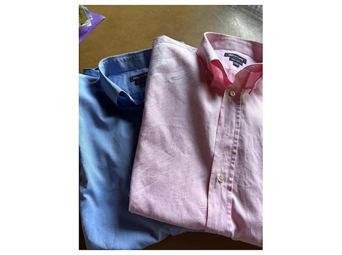 Façonnable Set di due camicie corte in cotone blu e rosa - vista 9