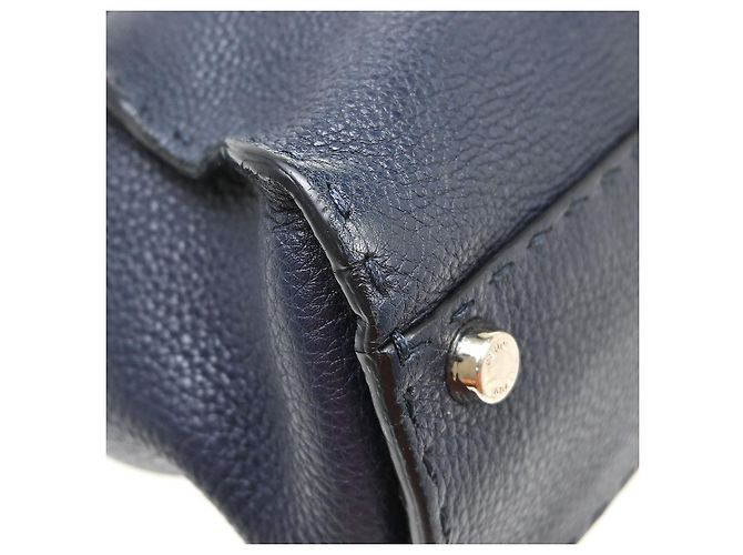 Fendi Peekaboo Pelle Morbida Regular Blu navy - vista 6