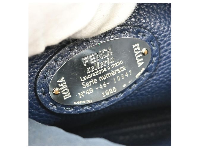 Fendi Peekaboo Pelle Morbida Regular Blu navy - vista 7