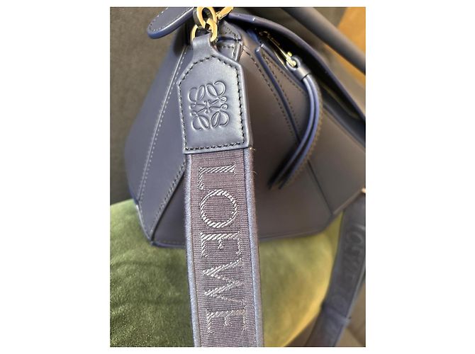 Loewe Puzzle Small Borsa in pelle blu navy Blu scuro - vista 2