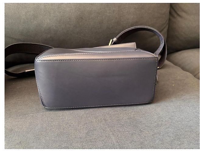 Loewe Puzzle Small Borsa in pelle blu navy Blu scuro - vista 8