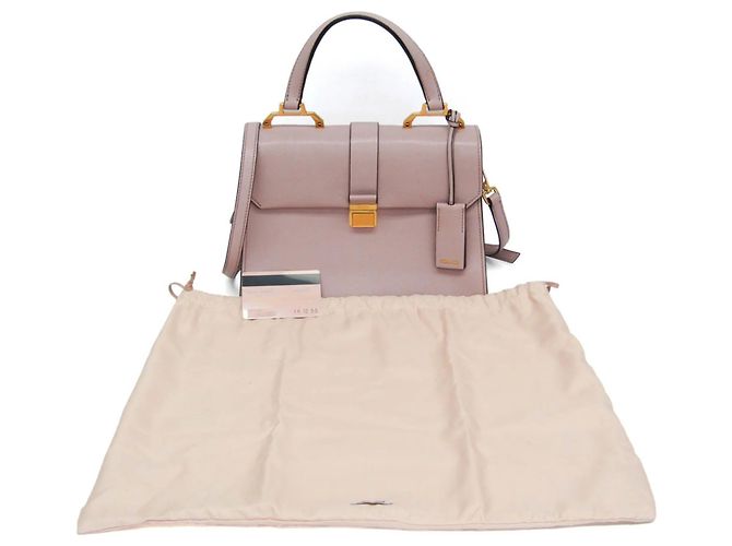 Miu Miu Madras Convertible Compartment Top Handle Leather Medium Rosa - vista 2
