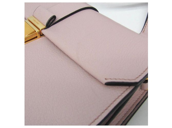 Miu Miu Madras Convertible Compartment Top Handle Leather Medium Rosa - vista 7