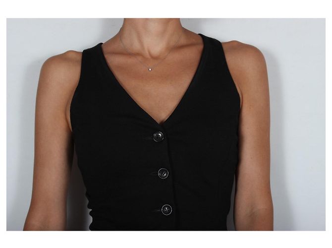 Autre Marque Mono negro sin mangas con cuello en V y botones JO NO FUI - vista 4
