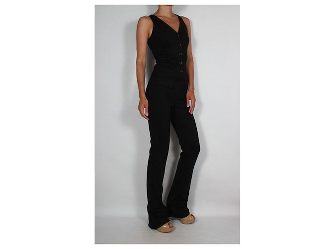 Autre Marque Mono negro sin mangas con cuello en V y botones JO NO FUI - vista 6
