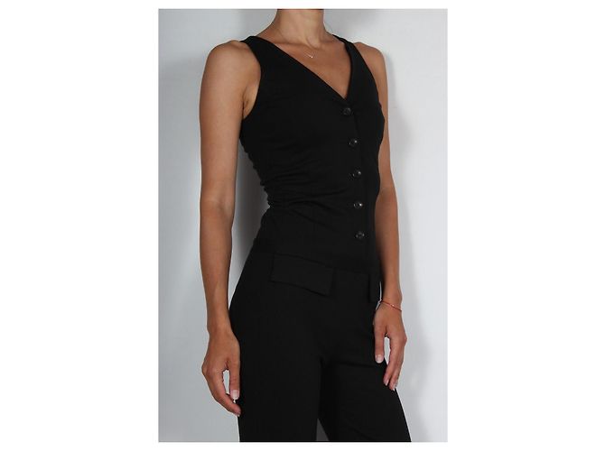 Autre Marque Mono negro sin mangas con cuello en V y botones JO NO FUI - vista 7