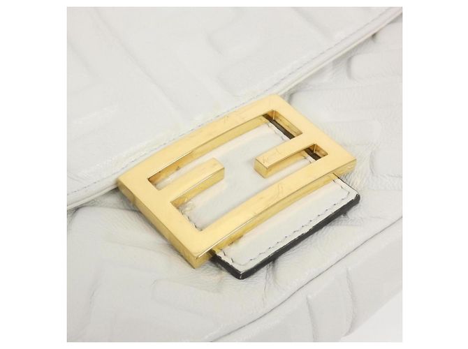 Borsa a tracolla Fendi Baguette Bianco - vista 4