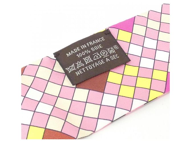 Hermès Hermes COLLIERS DE CHIENS REMIX Twilly Scarf Rosa Damier ebene - vista 3