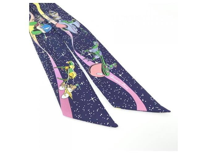Hermès Hermes Space Derby Twilly Schal Blau Mehrfarben - Ansicht 2