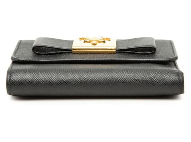 Prada Tri-fold Wallet mit Band Schwarz - Ansicht 3