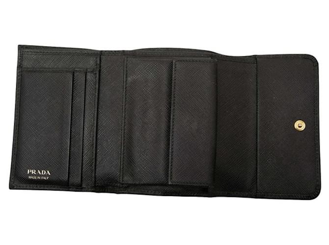 Prada Tri-fold Wallet mit Band Schwarz - Ansicht 4