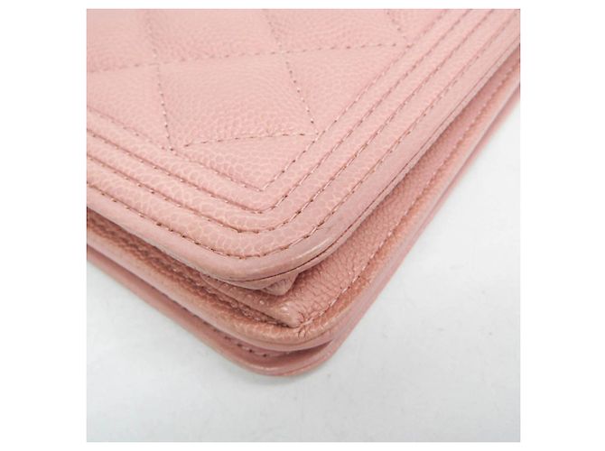 Chanel Boy Wallet on Chain quilted caviar Pink - view 5