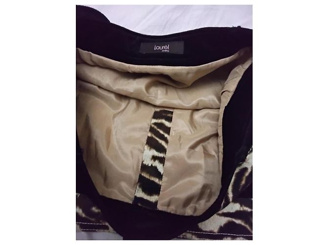 Minifalda Laurèl Jeans estampado cebra Castaño Negro Beige - vista 5