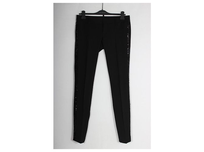 Dsquared2 Black Wool Blend Pants with Sequins - view 11