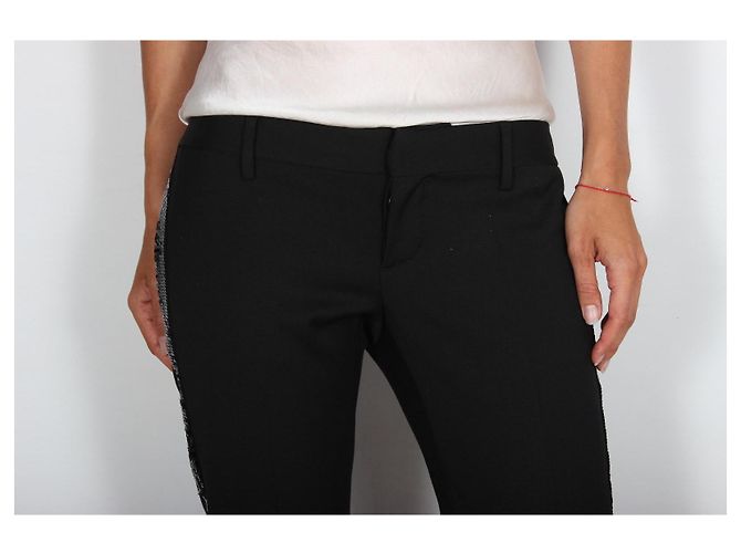 Dsquared2 Black Wool Blend Pants with Sequins - view 2