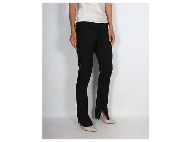 Dsquared2 Black Wool Blend Pants with Sequins - view 3