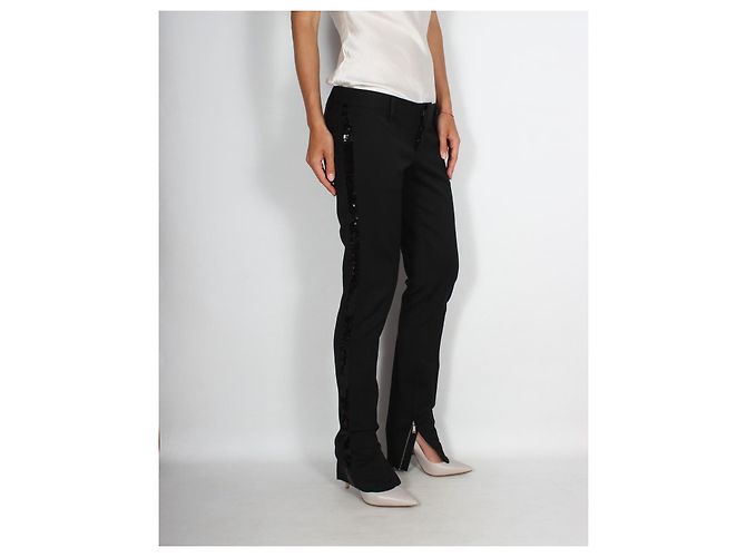 Dsquared2 Black Wool Blend Pants with Sequins - view 4