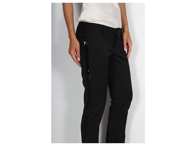 Dsquared2 Black Wool Blend Pants with Sequins - view 5