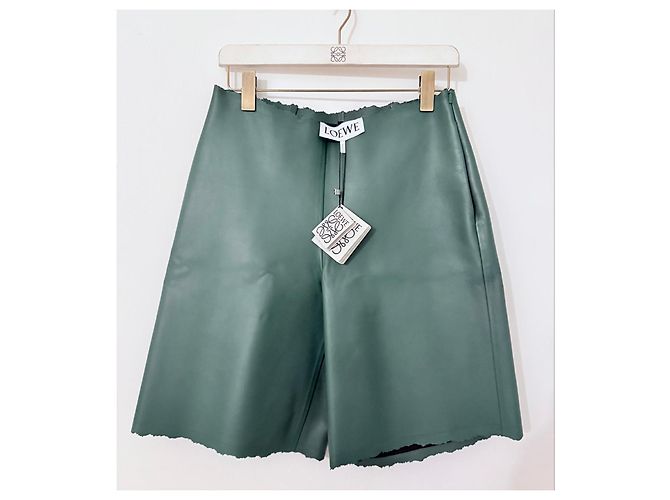 Shorts de couro verde Loewe - vista 5