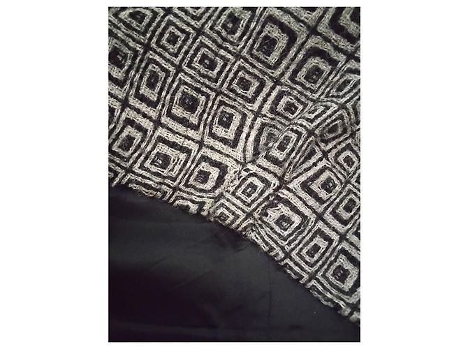 Falda de lana con patrón geométrico Balenciaga Negro Gris - vista 12