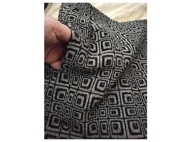 Falda de lana con patrón geométrico Balenciaga Negro Gris - vista 14