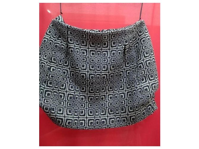 Falda de lana con patrón geométrico Balenciaga Negro Gris - vista 2
